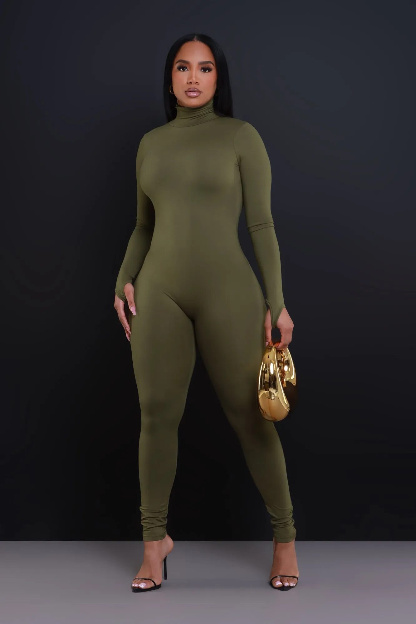 After Hours Open Back Jumpsuit - Olive