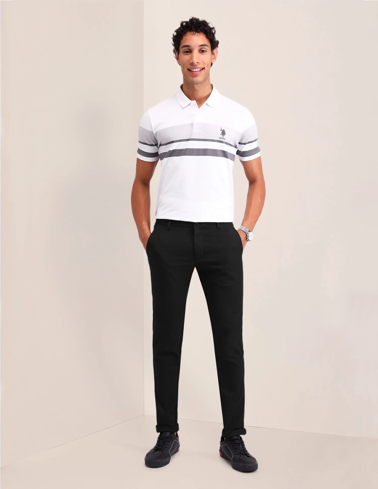 Austin Slim Fit Solid Trousers