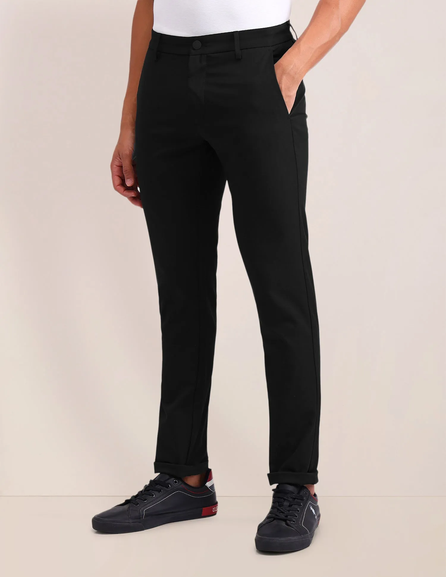 Austin Slim Fit Solid Trousers