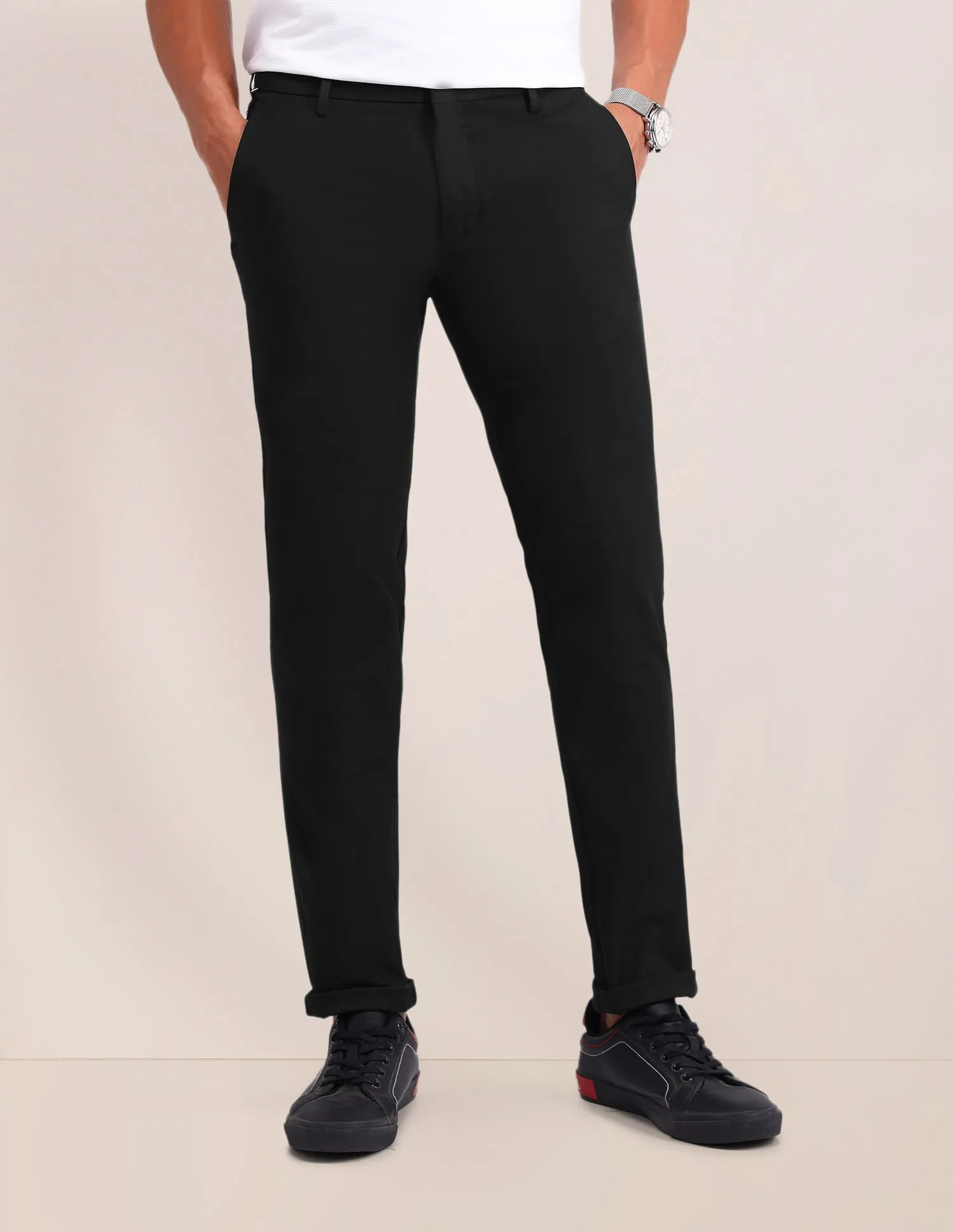 Austin Slim Fit Solid Trousers