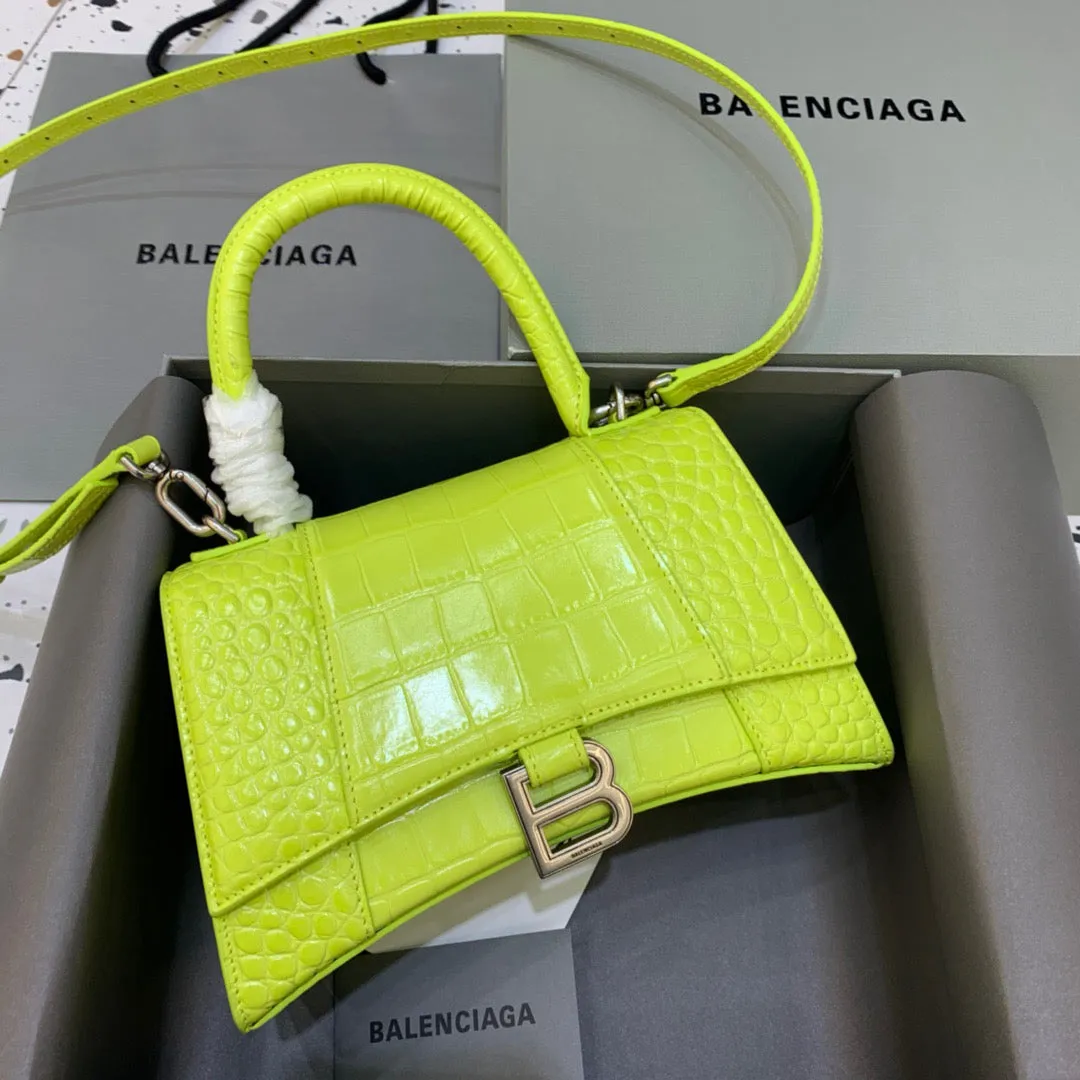 Balen Hourglass Small Handbag In Light Green, For Women,  Bags 9in/23cm