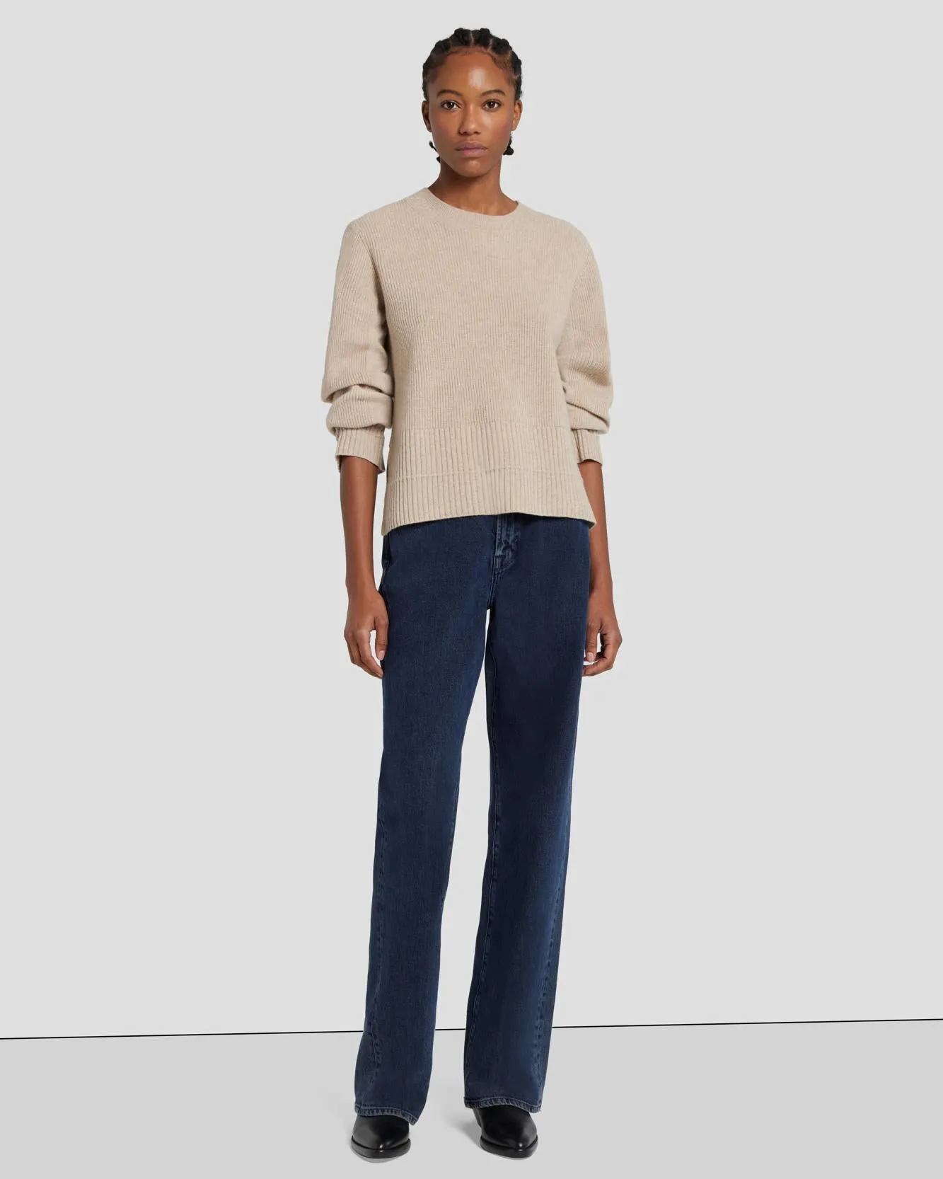 Cashmere Crewneck Sweater in Oatmeal