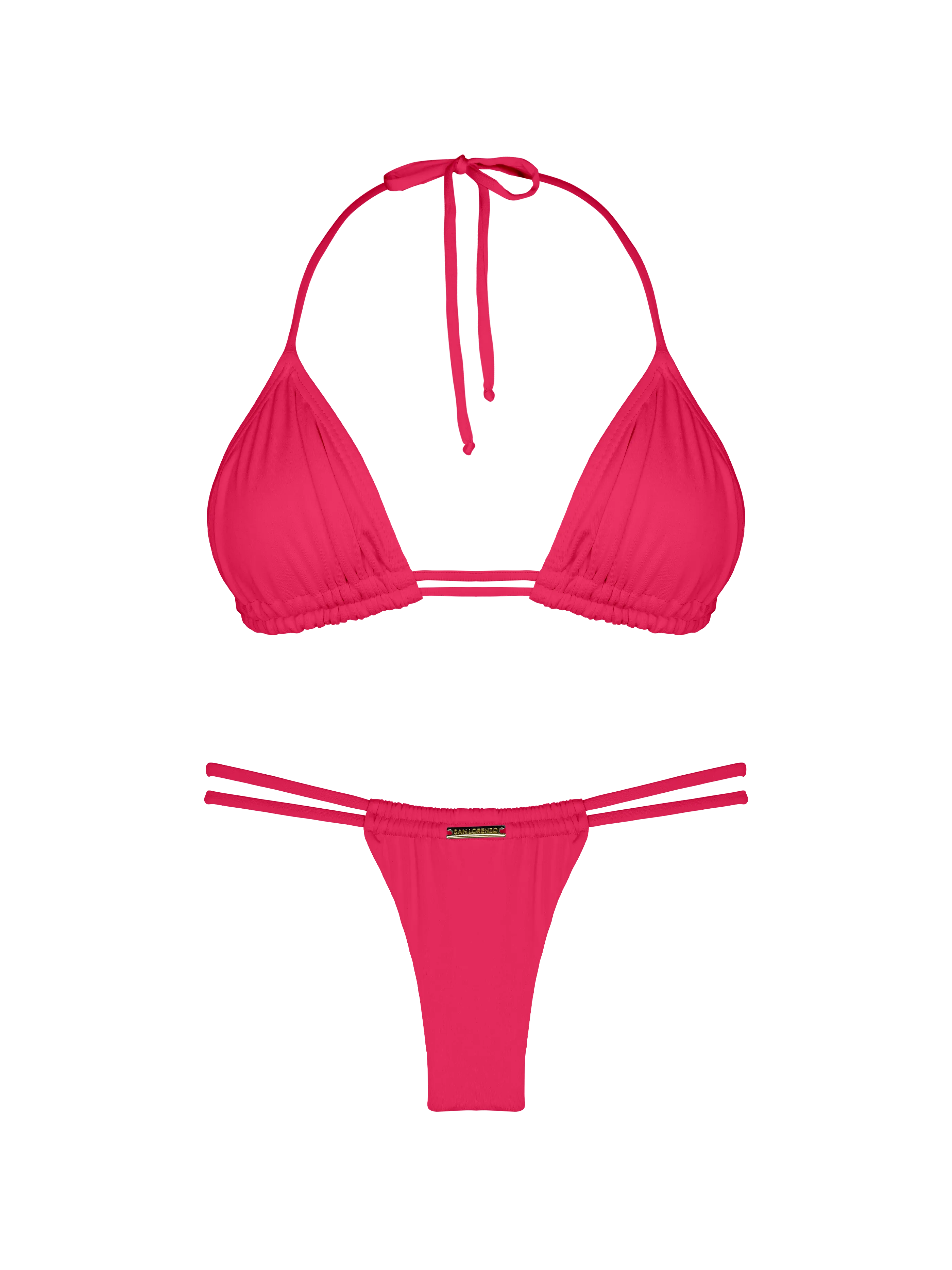 Essential Solids Pink Fusion Double Loop String Bikini Bottom