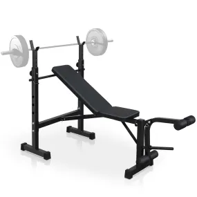 GARVEE Adjustable Weight Bench, Olympic Workout Bench, Bench Press Set with Squat Rack and Bench, Leg Exercises Preacher Curl Rack,Weight Storage Workout Bench for Strength Training