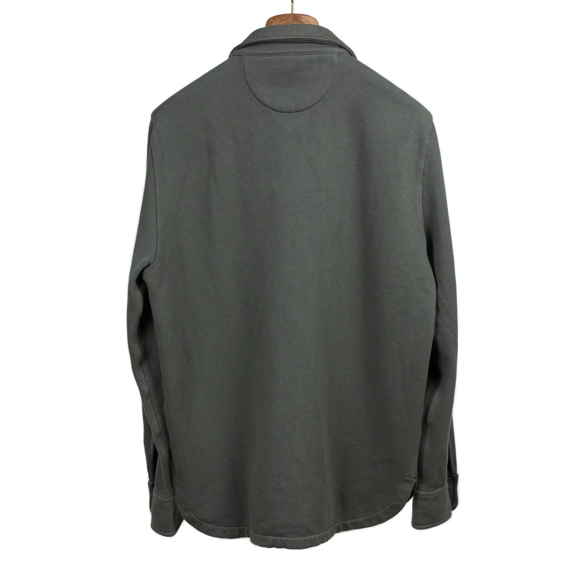 Half-zip sweatshirt in faded black organic cotton fleece