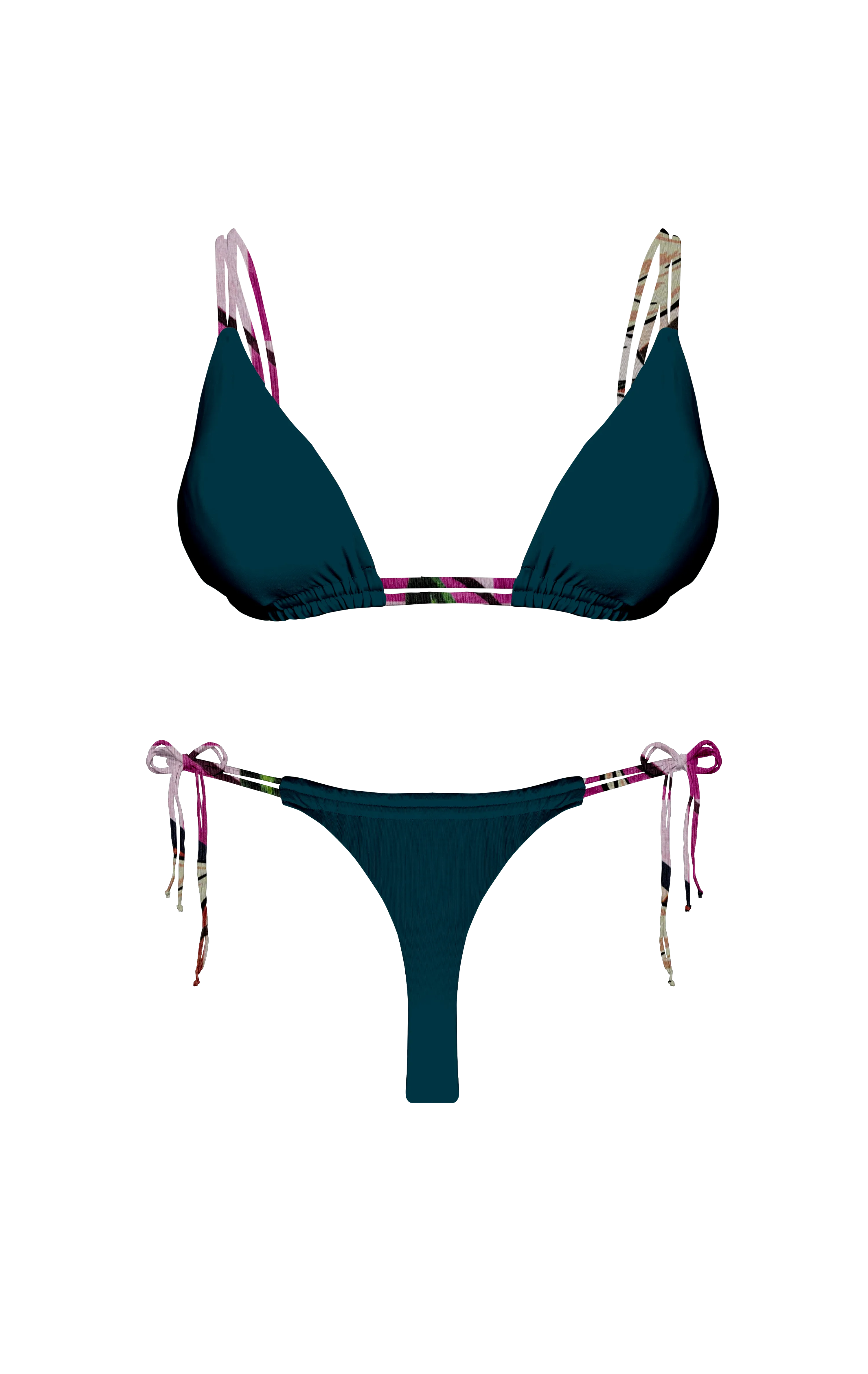 Island Palms Ebony Double Loop String Bikini Bottom