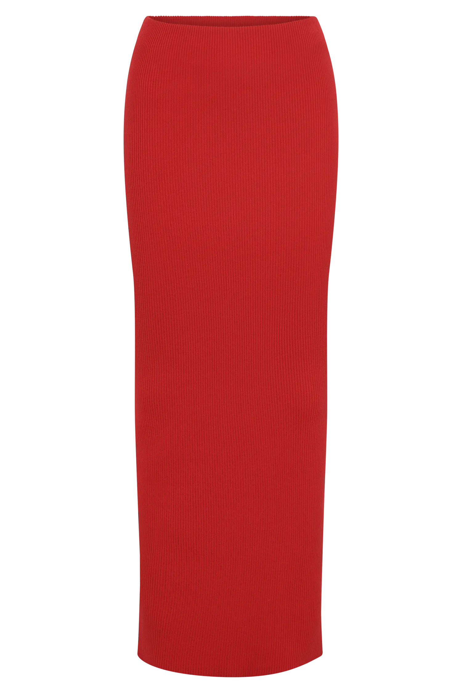 Kaesha Split Maxi Knitted Skirt - Red