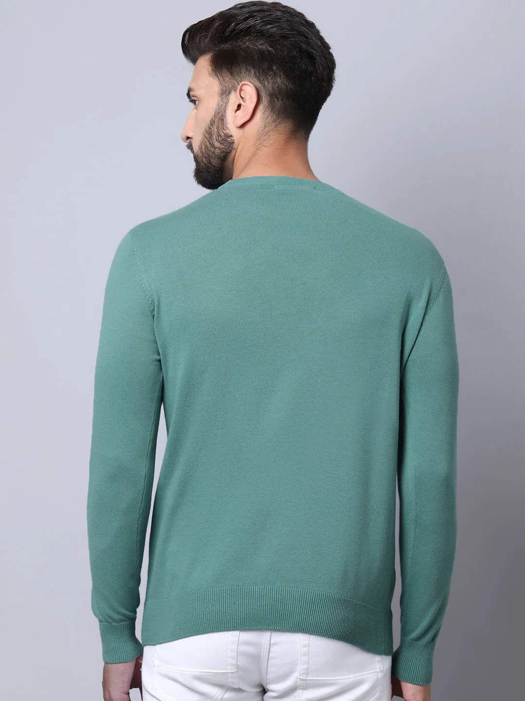 Men Green Pullover Sweater