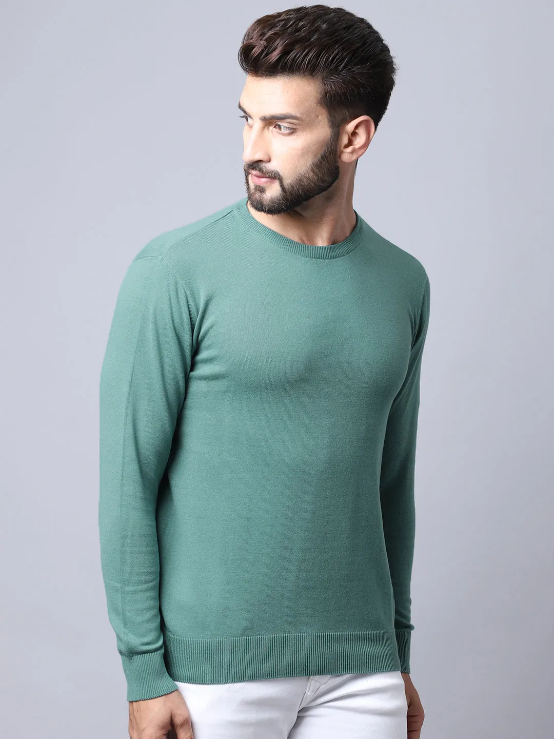 Men Green Pullover Sweater