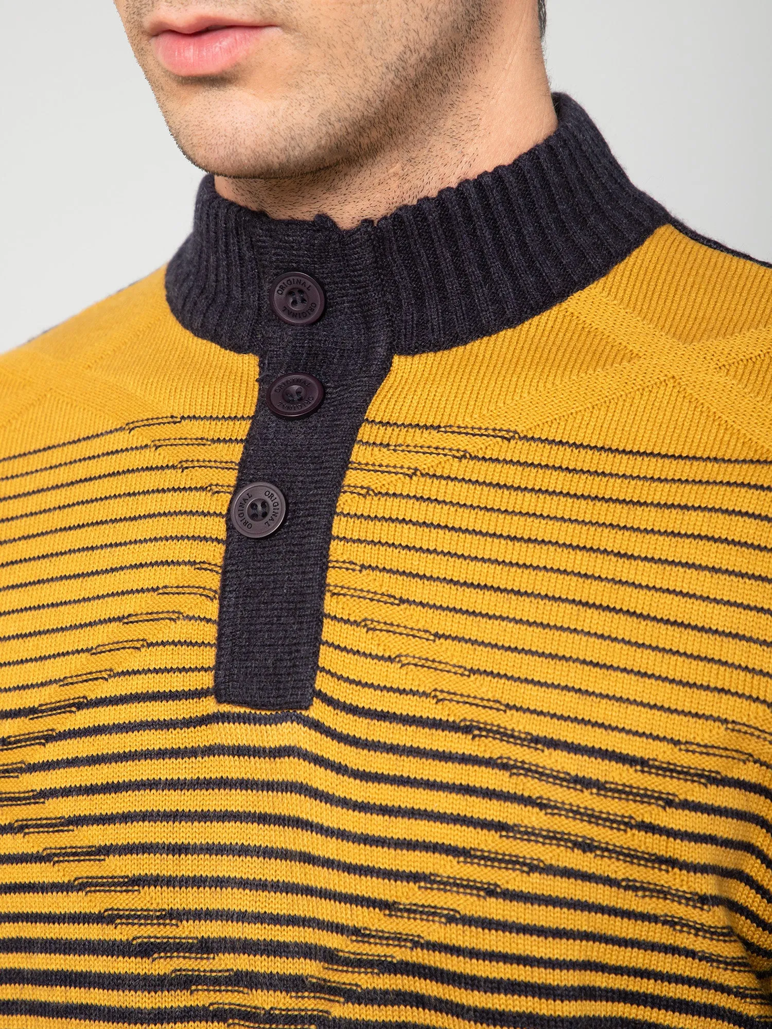 Men Mustard Sweater