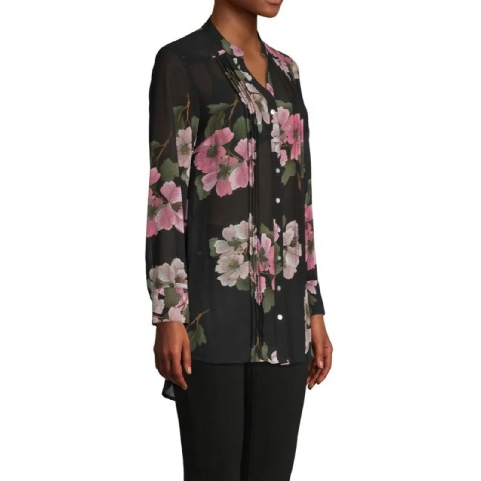 NANETTE NANETTE LEPORE Floral-Print Long-Sleeve Shirt