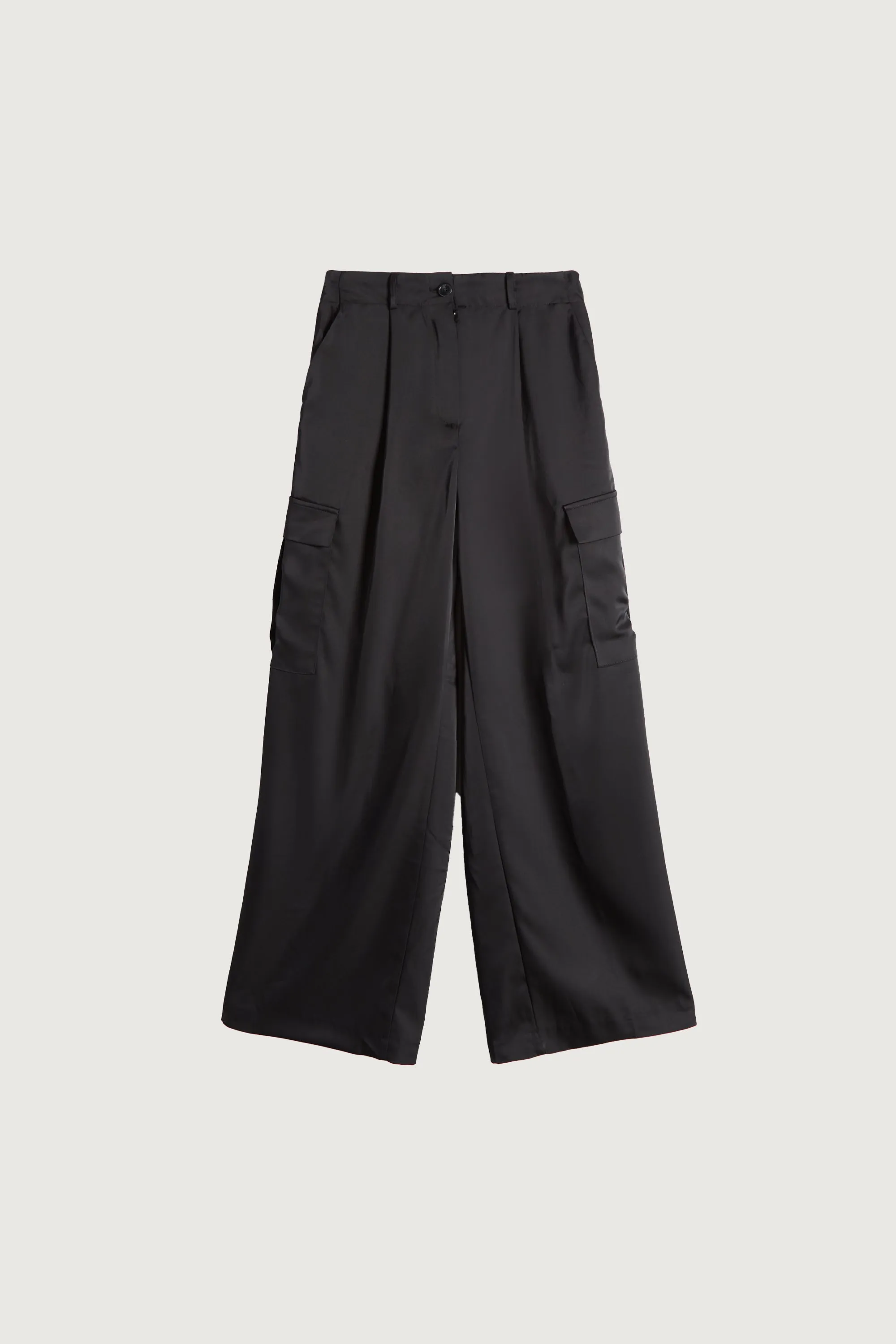 SATIN TROUSERS WITH CARGO POCKETS