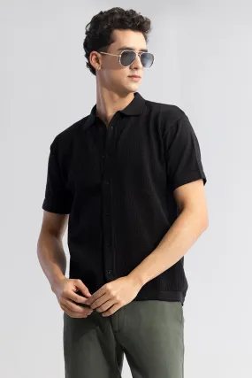 Serene Knit Elegance Black Shirt