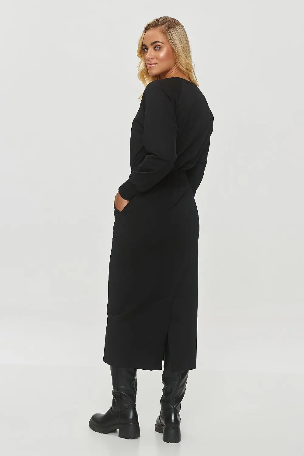 Stylish Everyday Midi Sweatshirt Dress