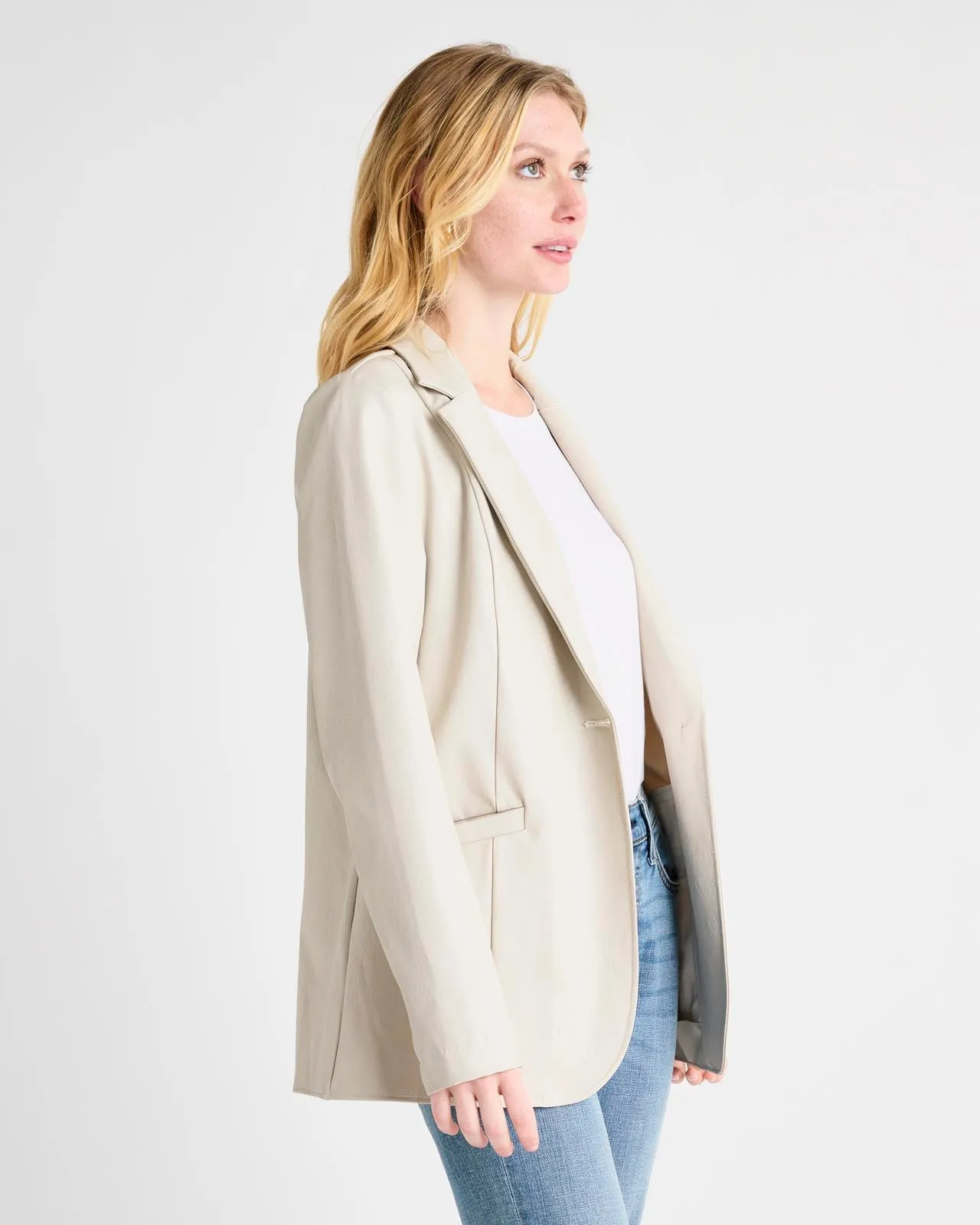 Vegan Leather Blazer