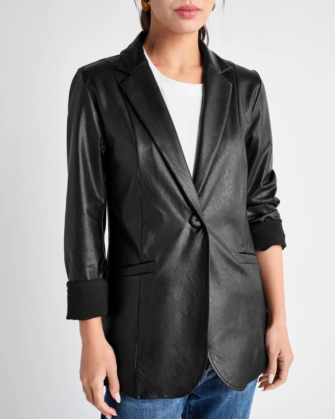 Vegan Leather Blazer