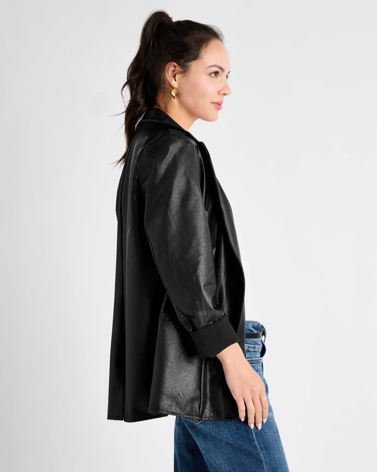 Vegan Leather Blazer