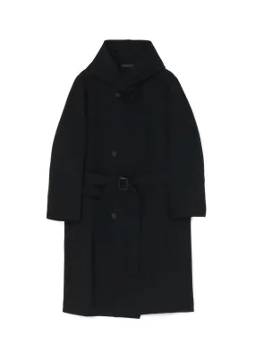 WOOL GABARDINE HOODED COAT